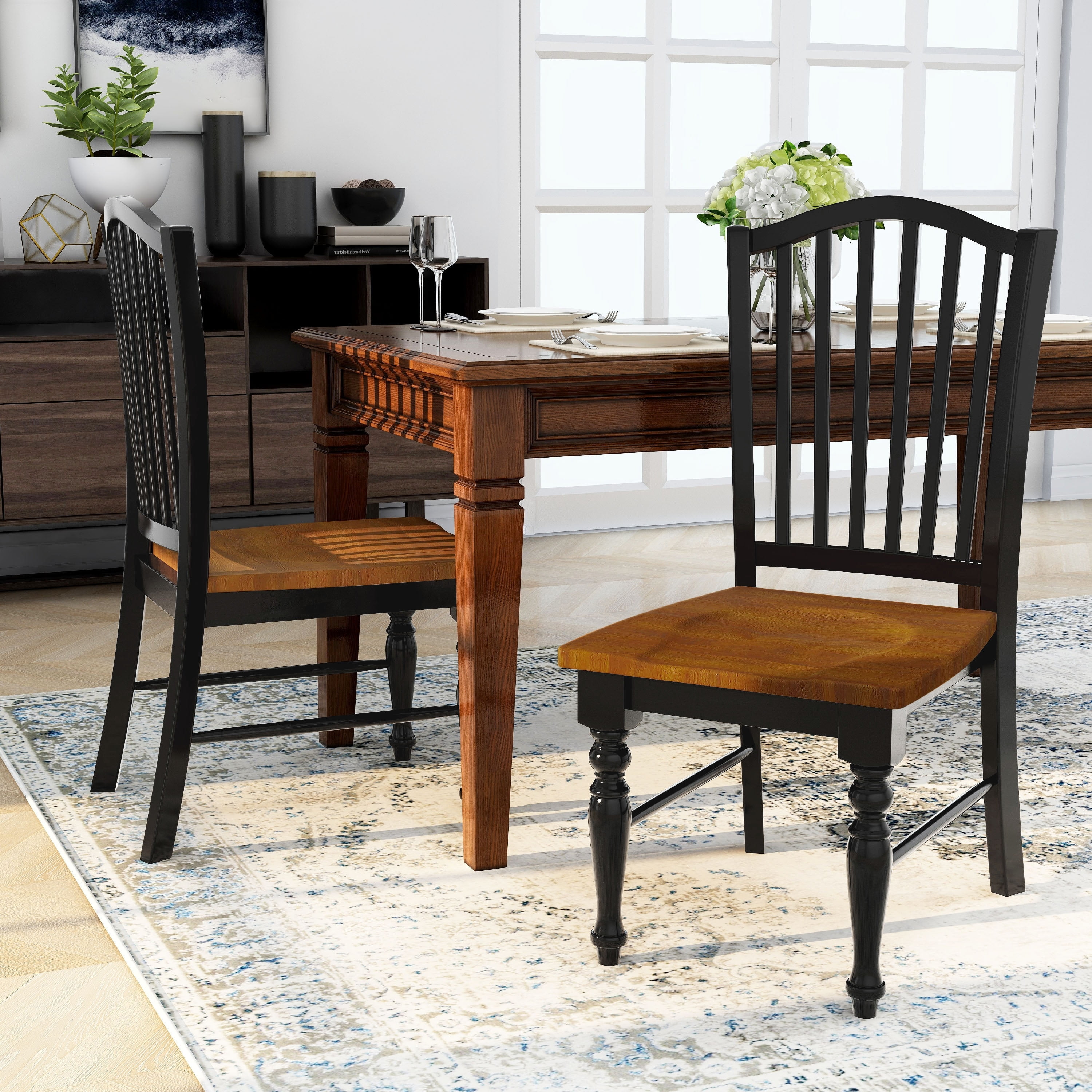 Furniture of America Levole Twotone Country Style Dining Chairs (Set