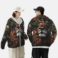 thumbnail image 4 of Gaeub Lion Forest Crown Men's and Women's UPF 50+ Long-Sleeved Sun Protection Clothing, Fishing Shirt Long Sleeve Zip-Large, 4 of 7