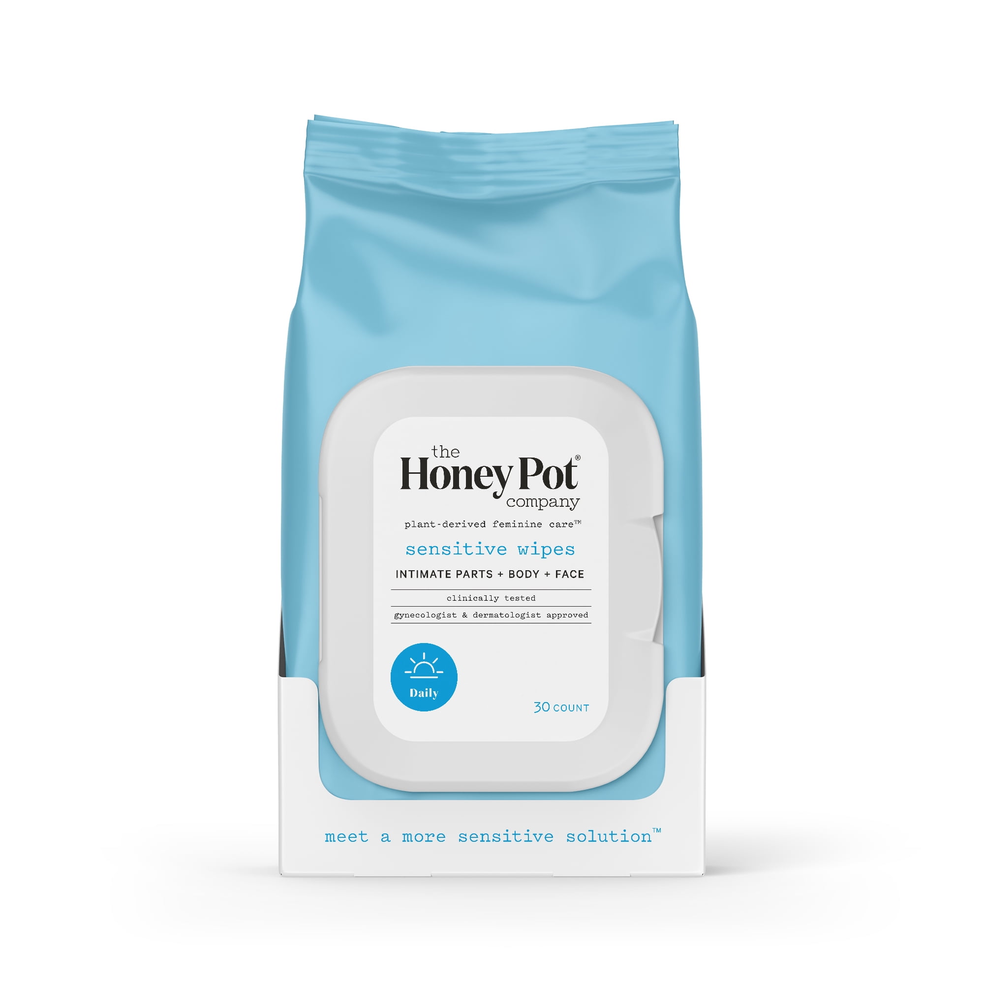 The Honey Pot Company, Sensitive Daily Feminine Cleansing Wipes, Intimate Parts, Body or Face 30 ct.