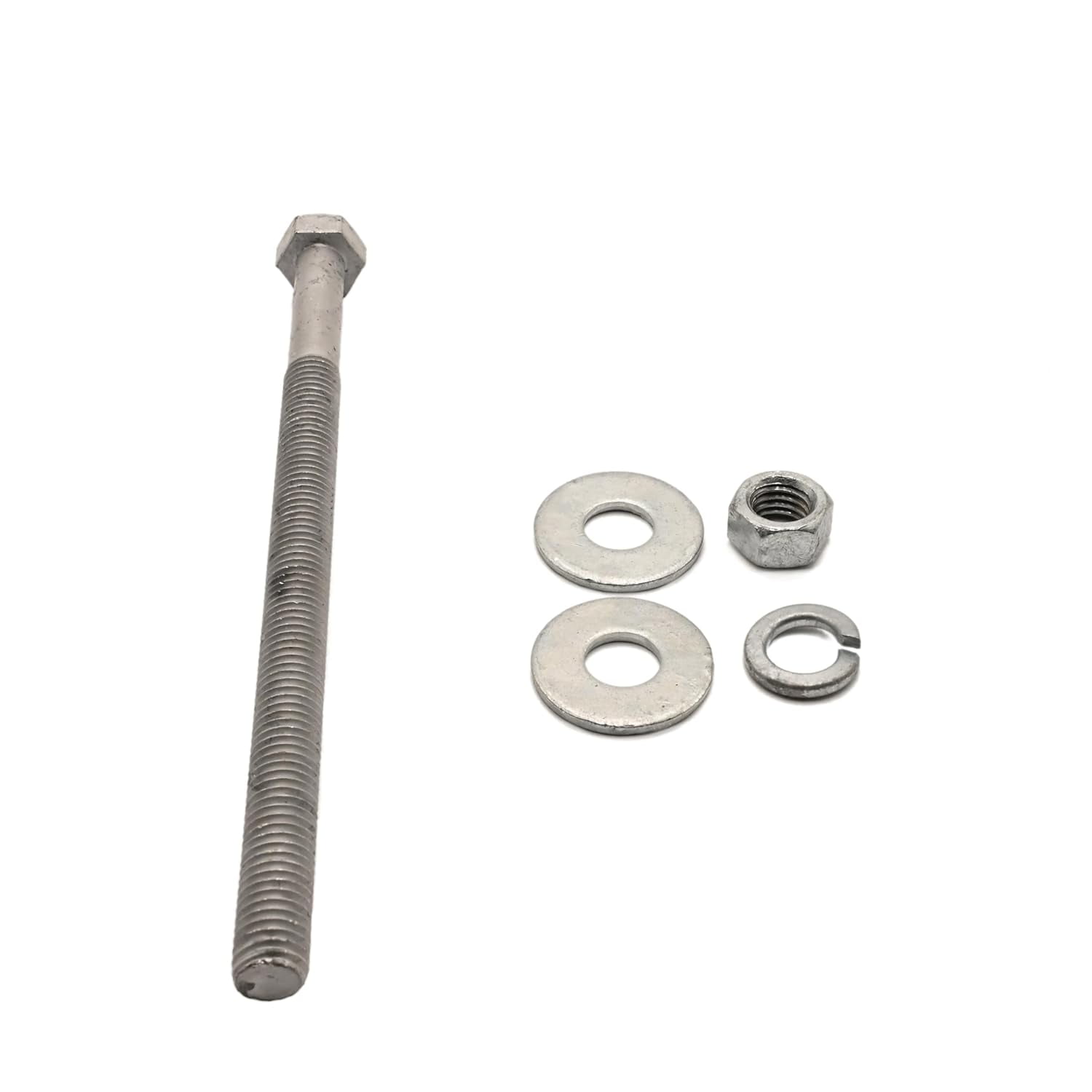 1/2"-13 x 8” Hot Dipped Galvanized Hex Bolt Kit (25 Sets) w/ 50 Flat washers, 25 Nuts, 25 Split Lock washers. Grade A307, 6" Thread, Under-Sized - by Fastener Depot, LLC