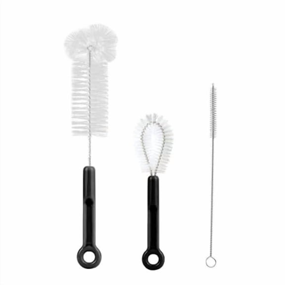 3-Pack Bottle Cleaning Brush Set - Water Bottle Brush,Straw Cleaner & Lid Brush for Baby Bottles,Travel Mugs,Wine Decanter,Narrow Spaces,Cup,Pipes & More