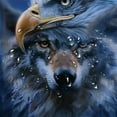 thumbnail image 5 of Orinice Bald Eagle Wolves Blue Background Bathroom Decor Set - Colorful Luxurious Graphic Print Polyester Fabric Fashion Bathroom Decor Sets with Hooks 100% Polyester Chic Modern, 5 of 7
