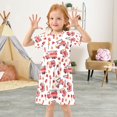 thumbnail image 3 of FORMRS Girls Short Sleeve Dress Summer Casual Round Neck A-line Beach Sundress, Sizes 2T-8T, White Cartoon Fire Truck Pattern, 3 of 8