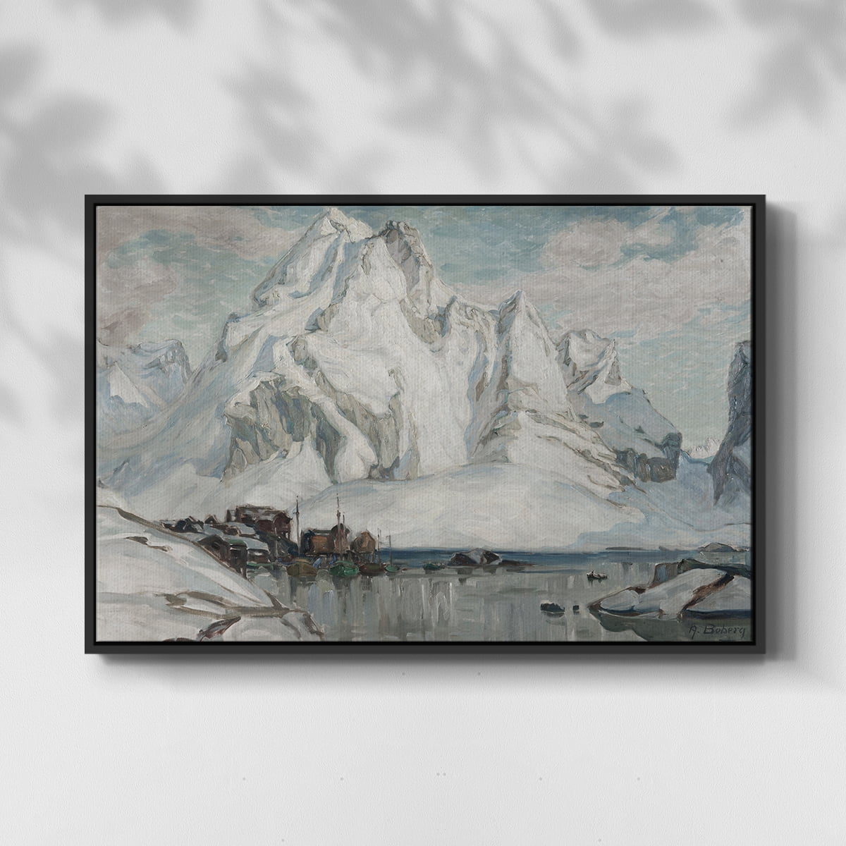 Vintage Landscape-CLX By Wexford Home Framed in Black Wood Gallery Wrapped Canvas 25 in. x 37 in.