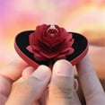 Accessory Ornament Rose Ring Heart Shape Jewelry Proposal Flower Heart
