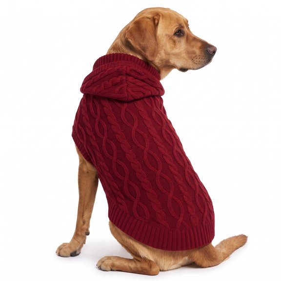 Vibrant Life Holiday Cable Knit Sweater for Dogs, Red, L