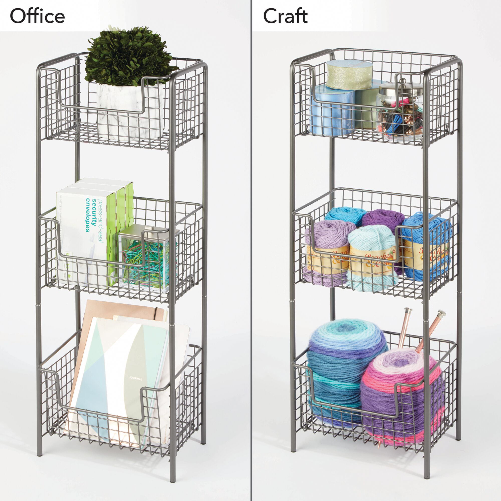 PROXRACER 3-Tier Freestanding Open Shelf,Bathroom Organizer Shelves Unit with Adjustable Feet, Metal Steel Storage Tower Organizer Rack Basket Cart