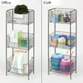 thumbnail image 5 of mDesign Steel Freestanding 3-Tier Storage Organizer Tower, Baskets - Dark Gray, 5 of 7