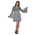 thumbnail image 1 of Moomaya Robe Plissée pour Femmes Grande Taille Robe Mini à Longues Manches Évasées, 1 of 6