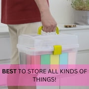 ToolUSA Transparent Storage Box System 12 x 8 x 7-1/2 30.5 cm x 20.3 cm x 19.1 cm Outer Box Includes 4 Stackable Boxes Padlock-Ready Ideal for Crafts & Tools