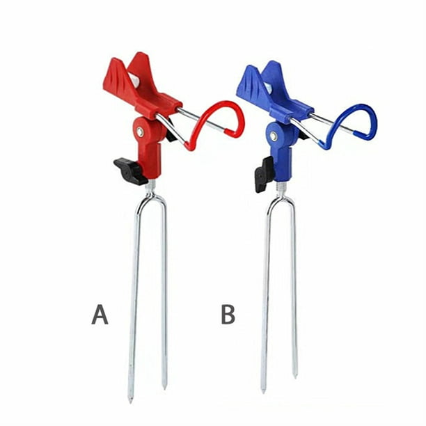 Pack of 2 Pole Holder 360 Rock Ground Mud Sand Degree Adjustable Stable  Rack Outdoor Beach Ocean Fishing Universal Fish Tackle Accessories Blue