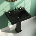 thumbnail image 4 of Apex 26.38 in. W x 19.69 in. D Black Vitreous China Rectangular Pedestal Combo Bathroom Sink with 3 Faucet Holes, 4 of 4