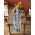 thumbnail image 5 of Ldtrchee Christmas Blue Snowman Table Runner 60 Inches, Blue Plaid Vintage Snowflake Bed Runner Dresser Scarves Tabletop for Indoor Outdoor Parties/Ceremony/Banquet, 13" x 60", 5 of 8