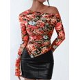 thumbnail image 2 of Blusa PRETTYGARDEN 2025 Hombros Descubiertos Tie Dye Floral Talla L, 2 of 8