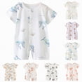 thumbnail image 4 of HCNTES Child Baby Boys Girls Unisex Short Sleeve Bodysuit One-Piece Jumpsuit Infant Kids Cute Pajamas Sleepwear Loungewear for Spring Summer(Z01-Sky Blue,0-6 Months), 4 of 4