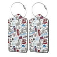 thumbnail image 5 of Rocae London Landmark2 for Leather Luggage Baggage Tags ID Label Privacy Cover ID Label with Stainless Steel Loop and Address Card, 5 of 5