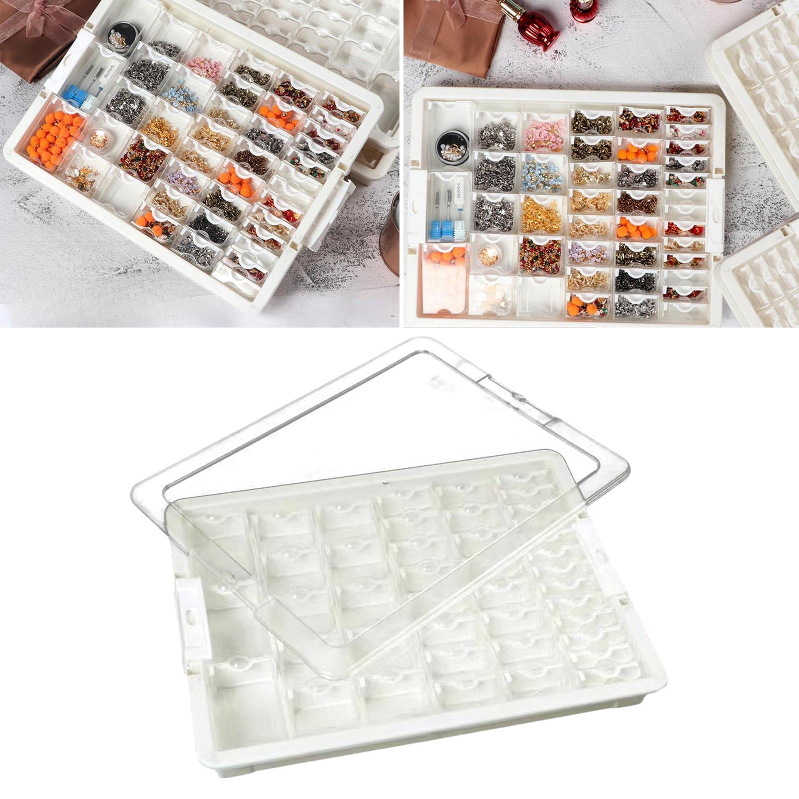 Yunhgft Bead Storage Box Bead Organizer Box with Lid Portable with Compartments Supplies 42 Grid