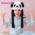 thumbnail image 4 of Animal Hat Plush with Ears Moving Jumping Movable Panda Ears Hat Dress Up Halloween Christmas Cosplay Party for Kids, 4 of 5