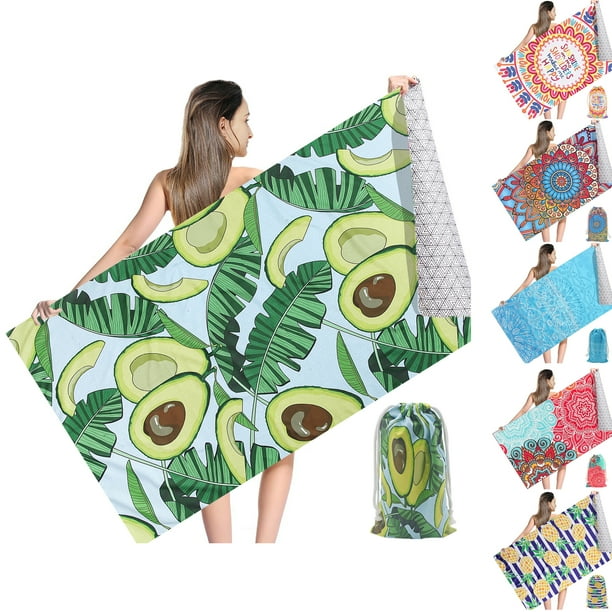 Novforth Microfiber Sand Free Beach Towel，72"x36"Oversized Lightweight Microfiber Super