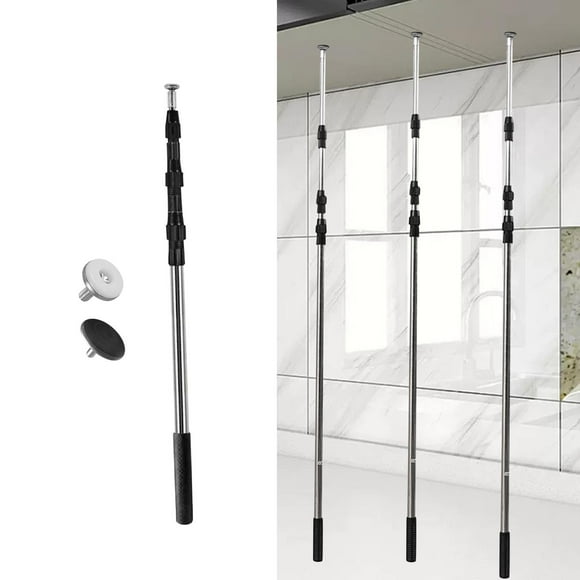 Varilla de Extensión Telescópica para Gato de Gabinete, Gato Elevador de Gabinete Multiusos de Acero Inoxidable, Poste de Soporte Ajustable, Herramien 100 cm a 245 cm
