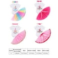 thumbnail image 4 of IBTOM CASTLE Toddler Baby Girls 1st/2nd/3rd Birthday Outfit Bunting Fancy Princess Romper+Rainbow Tutu Skirt+Headband 3PCS Clothes Set 1 Year Rainbow, 4 of 8