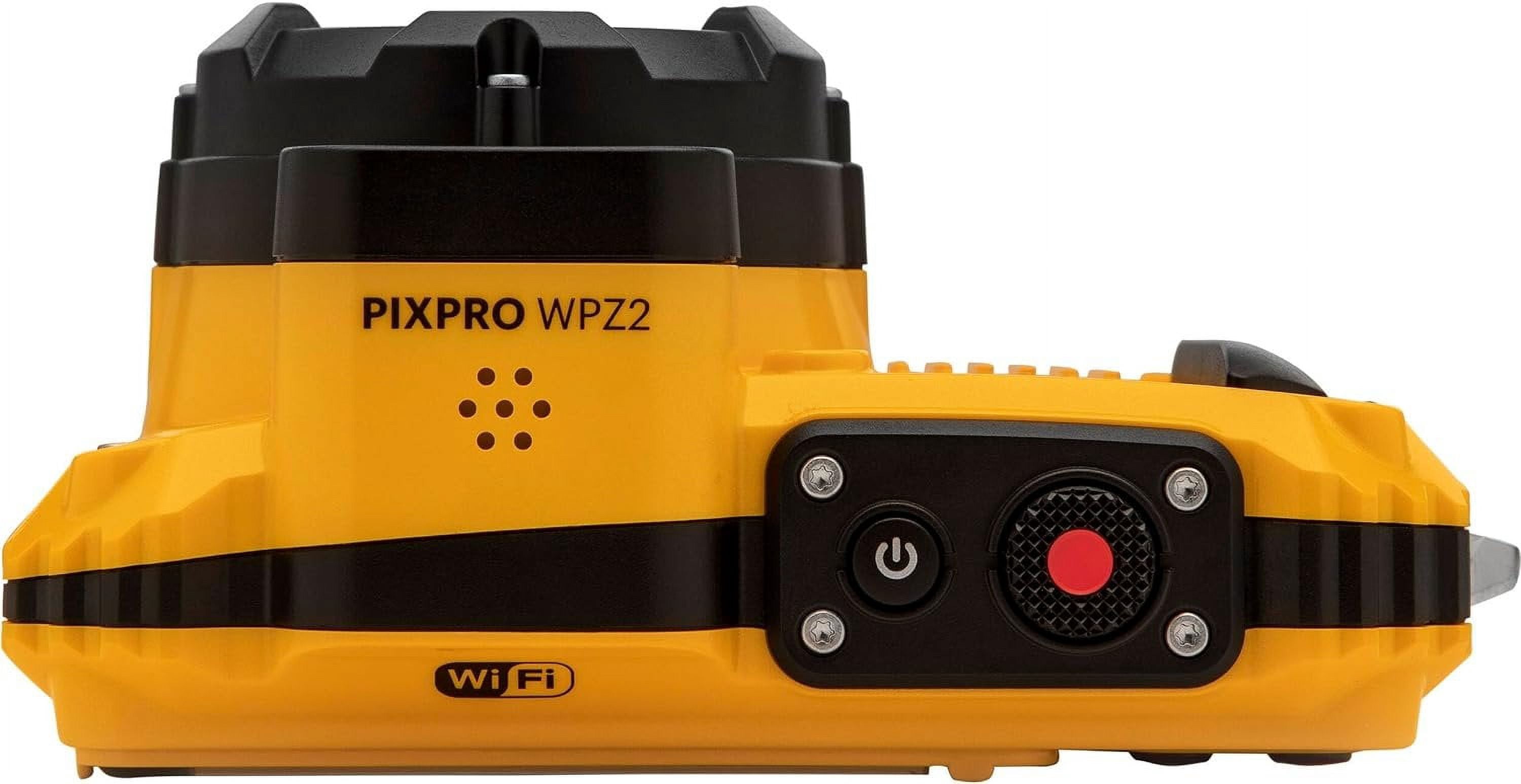 Kodak PIXPRO WPZ2 Rugged Waterproof Shockproof Dustproof WiFi Digital Camera 16MP 4X Optical Zoom 1080P Full HD Video Vlogging Camera 2.7" LCD Yellow + 32GB Card + Case + Floating Strap + Bundle