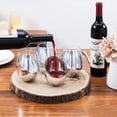 thumbnail image 3 of Juego de 4 Copas de Vino Sin Tallo MyGift, 530 ml, Detalle Plateado, 3 of 7