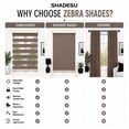 thumbnail image 5 of ShadesU Cordless Zebra Blinds Roller Shades, Brown, 63" W x 72" H, Cordless Safety Design,Free Stop Zebra Shades, Light Filtering, Privacy, Modern Style, Window Treatment,Aluminium Headrail, 5 of 10