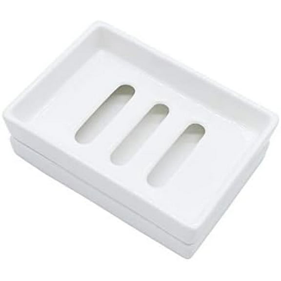 Ceramic Soap Dish Bar Soap Holder Double Layer Soap Tray Draining by$$Home Decor, Kitchen, & Other