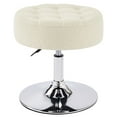 thumbnail image 3 of Furniliving Modern Vanity Stool, Swivel Adjustable Height Vanity Chair, Ottoman Stool for Makeup Room, Sherpa-White, 3 of 12