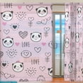 thumbnail image 2 of GZHJMY Love Panda Pink Sheer Window Curtain Panel Drape 55x78 Inch for Living Room Bedroom Kids Room 2 Piece Home Decor, 2 of 4