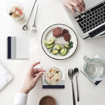 

ZHANZZK Stripes Set of 6 Coaster for Drinks Absorbent Ceramic Stone Coasters Cup Mat with Cork Base for Home Kitchen Room Coffee Table Bar Decor