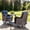 Blue, variant on Opohoro 3-Piece Patio Glider Chairs Set with Side Table, Face-to-Face Wicker Outdoor Rocking Seating for 2, Gray