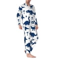thumbnail image 2 of Honeii Cute Cartoon Dinosaurs Pattern Mens Pajamas Set,2pcs Men's Lounge Long Sleeve Sleep Shirt and Pajama Bottoms Sleepwear Set,Mens Pjs Sets-XX-Large, 2 of 7