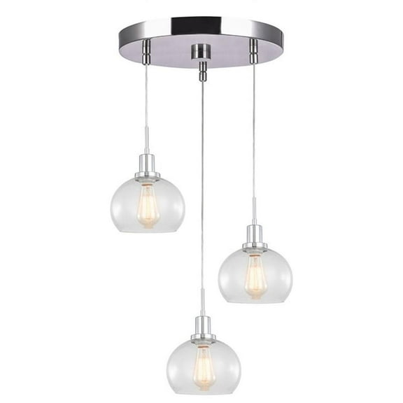 Woodbridge Lighting Austin 3-Light Metal Mini-pendant Cluster in Satin Nickel