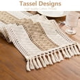 thumbnail image 5 of TickJOY Boho Table Runner – Farmhouse Decor Macrame Runner Table Cloth with Tassels for Home Decor, Kitchen Decor, Living Room Decor, Centerpiece Table Decorations(Coffee/Beige, 12x108 Inches), 5 of 6