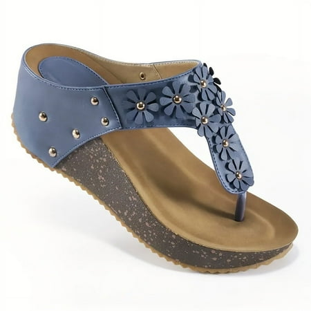 

NEW Women s Platform Wedge Thong Sandals - Casual High Heel Cork Flip Flops with Arch Support & Slip-on Ease Flip Flo
