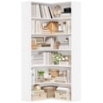 thumbnail image 6 of Hiphuta 74" Tall Corner Bookcase, Modern 6-Tier Corner Wooden Bookshelf, Minimalist L-Shaped Bookcase for Office Living Room, White, 6 of 8