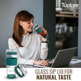 thumbnail image 5 of Tupkee Glass Sip Lid Cyan - Replacement for Tupkee Double Wall Glass Tumbler, 14oz & 8oz Hand Blown Glass Travel Mug, 5 of 7