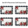 thumbnail image 2 of Newbridge Poinsettia Festivity Gingham Bordered Christmas Fabric Tablecloth, Country Cottage Print Easy Care, Stain Release Tablecloth, 60” x 84” Oblong/Rectangle, 2 of 11