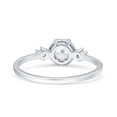 thumbnail image 5 of Art Deco Three Stone Round Simulated Cubic Zirconia 925 Sterling Silver Size 7, 5 of 5