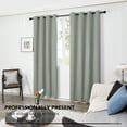 thumbnail image 6 of ZOPZO 100% Blackout Curtains, Energy Saving, Light Gray, 52W x 45L Inch, Thermal Insulated Noise Reducing Window Drapes for Living Room, 2 Panels, 6 of 7