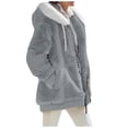 thumbnail image 3 of Winter Fashion Women's Coat New Casual Hooded Zipper Ladies Clothes Cashmere Autumn Women Fleece Jacket Solid Color Ladies Coats, 3 of 3