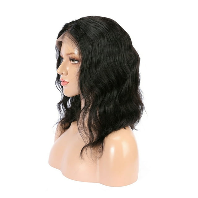 OULII Women Short Curly Toupee Fashion High Temperature Wire Black 1Set