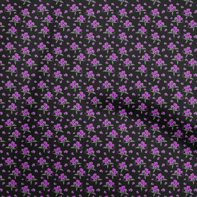 oneOone Polyester Lycra Black Fabric Floral Sewing Craft Projects Fabric Prints By Yard 56 Inch Wide