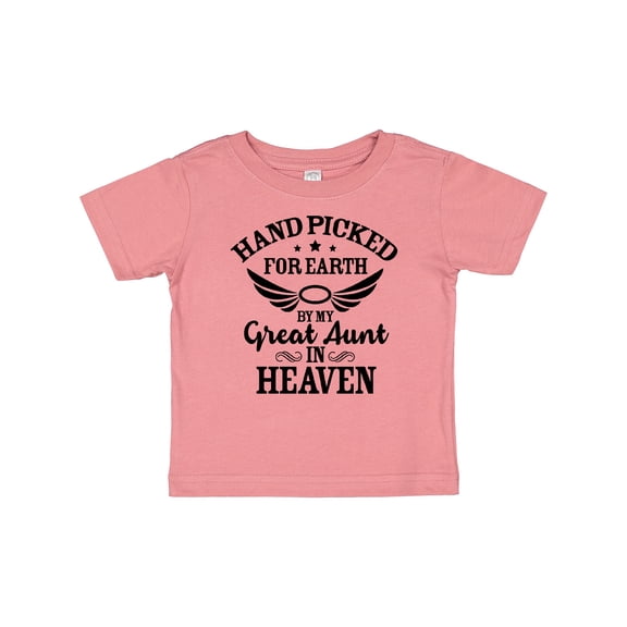 Inktastic Handpicked for Earth by My Great Aunt in Heaven Boys or Girls Baby T-Shirt