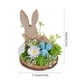 thumbnail image 3 of Set of 1 Easter Wooden Ornaments Rabbits and Eggs with Floral Design in Blue for Home Bucolic Style Desktop Decoration 5.51x4.53"Set de 1 adorno de madera de Pascua: conejos y huevos con JASKFLY, 3 of 8