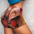 thumbnail image 4 of Fotbe Oil Paintings of Elephants Shorts Sin Costuras – Shorts Deportivos de Cintura Alta para Mujer, Elásticos para Gimnasio, Yoga, Running o Ciclismo-Small, 4 of 8