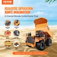 thumbnail image 2 of VEVOR RC Remote Control Dump Truck Toy Construction Vehicle Toy 9CH 1:18 Scale, 2 of 9