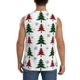 thumbnail image 4 of Bixox Men's Buffalo Plaid Christmas Trees Printed Shirt Sleeveless Fitness Tank Top-Large, 4 of 7